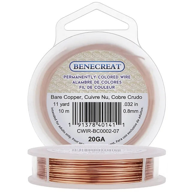 BENECREAT Fil Cuivre 0,8 mm Fil Bijoux 10 m Nu