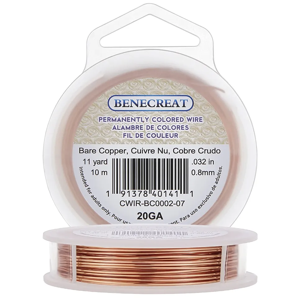 BENECREAT Fil Cuivre 0,8 mm Fil Bijoux 10 m Nu