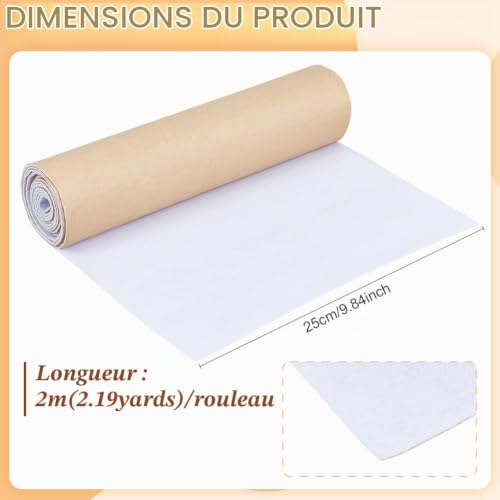 BENECREAT entoilage coton autocollant blanc 2 m x 25 cm