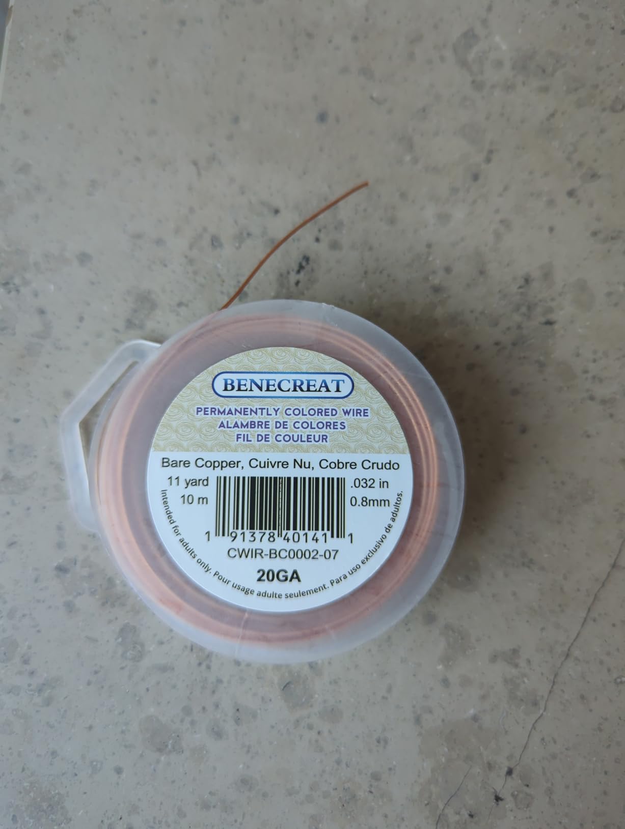 BENECREAT Fil Cuivre 0,8 mm Fil Bijoux 10 m Nu
