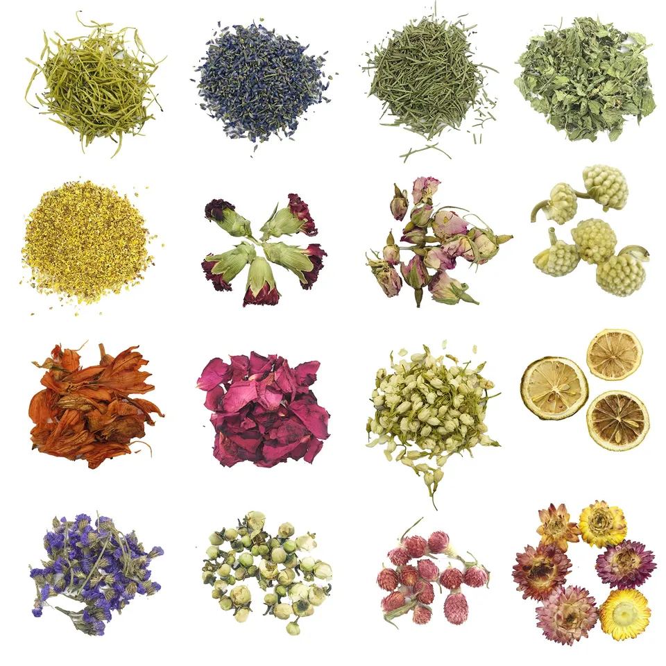 Cayway fleurs séchées naturelles 16 sachets bougie savon