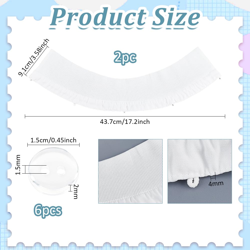 BENECREAT Cols Manteau Duvet Remplacement Blanc 2pcs polyester