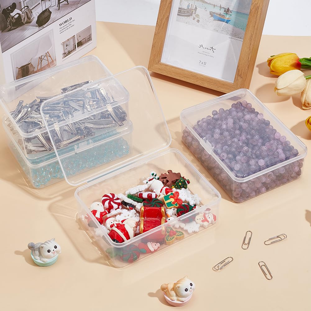 BENECREAT boîte rangement transparente 14,4x10,8 cm lot de 12