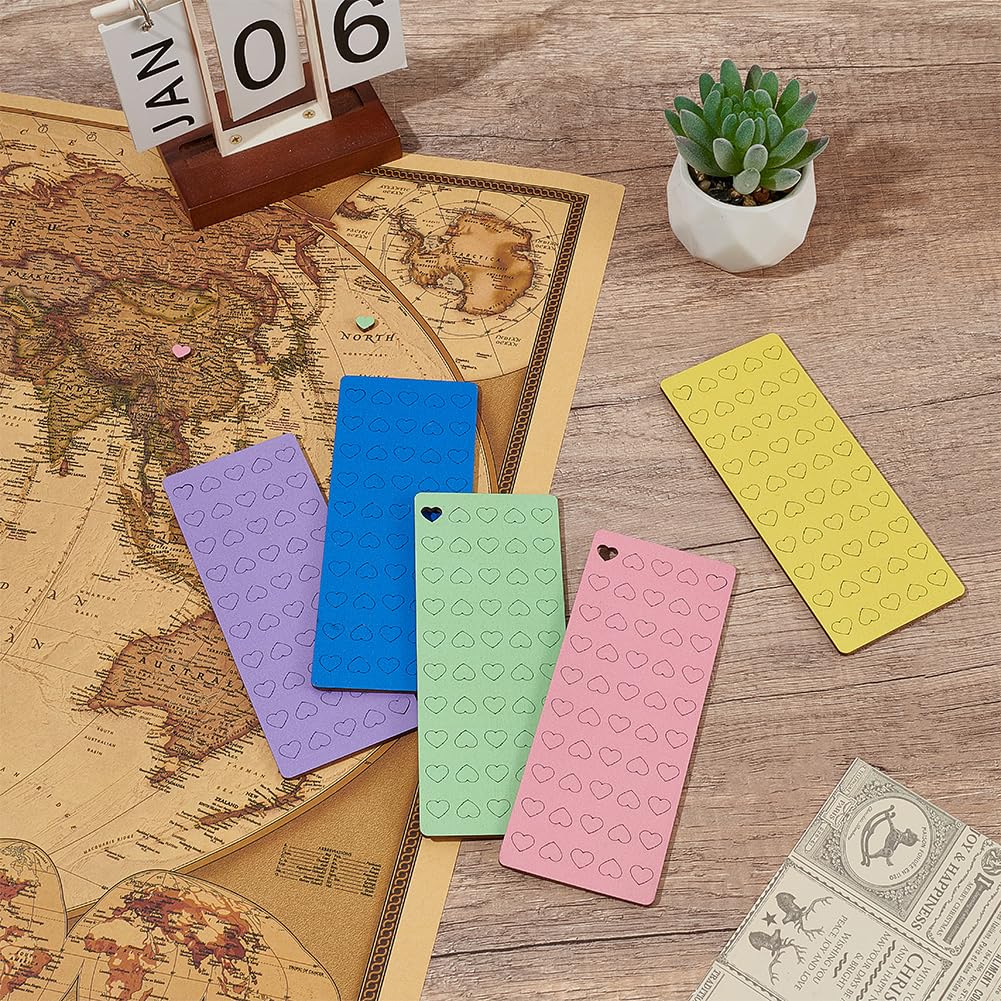 BENECREAT épingles carte bois cœur 5 couleurs 250 pcs