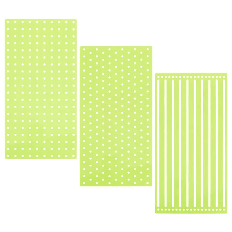BENECREAT Pochoirs Sashiko Acrylique Vert Jaune Lot 3