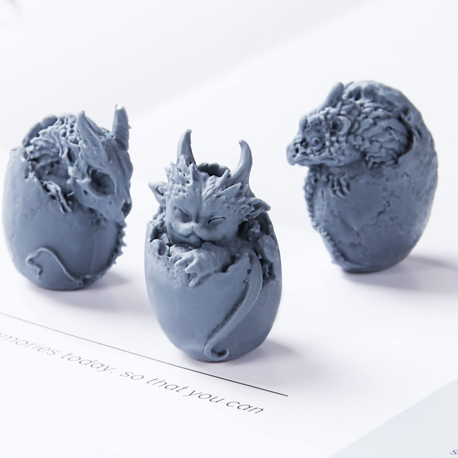 Cayway Style 4 moule silicone œuf dragon 3 pcs paillettes