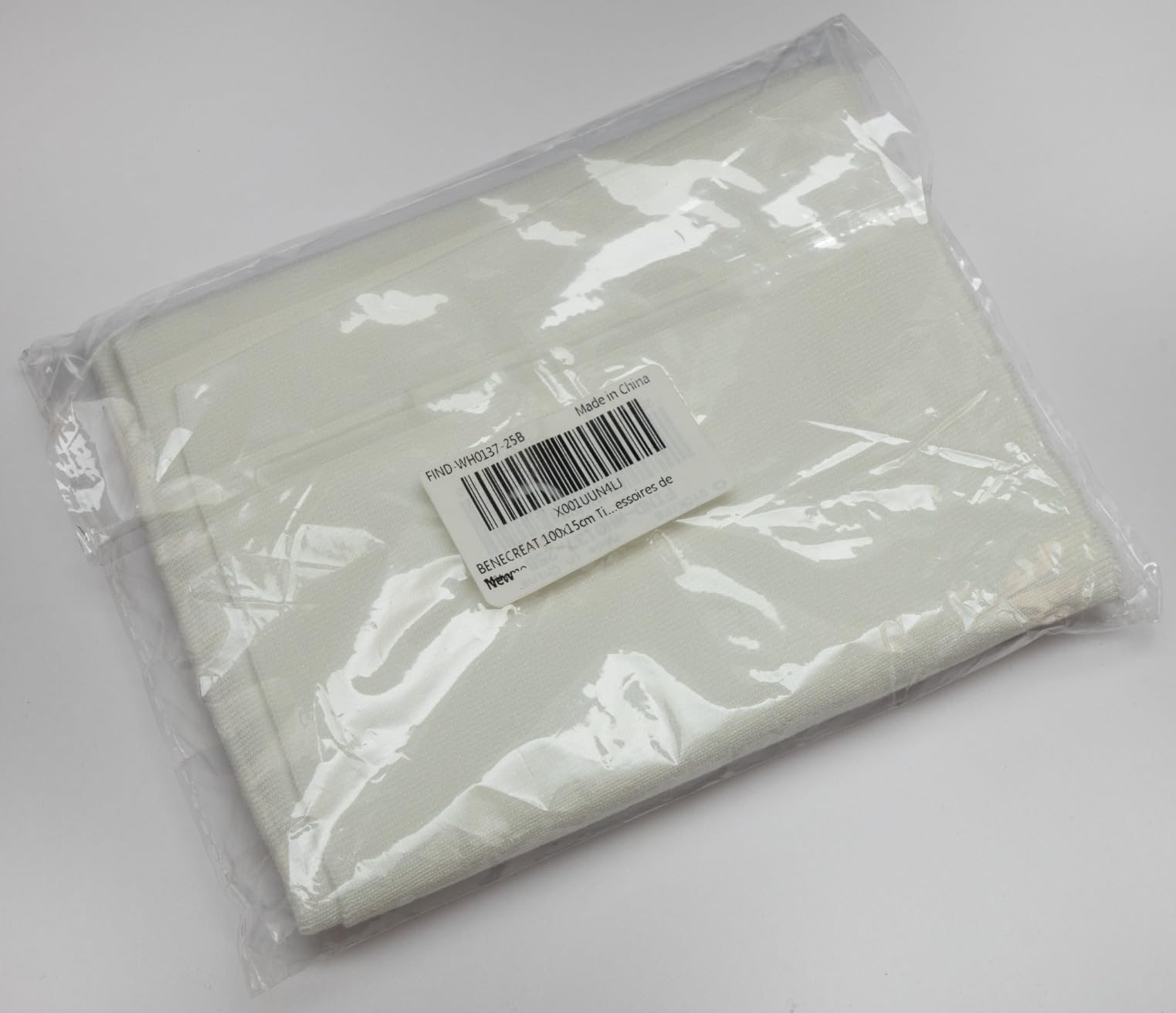 BENECREAT tissu côtelé élastique noir 100x15 cm bord-côte
