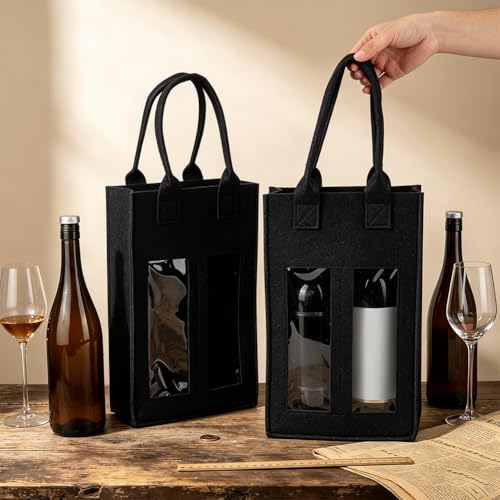 BENECREAT sac vin double feutre noir fenêtre lot 2