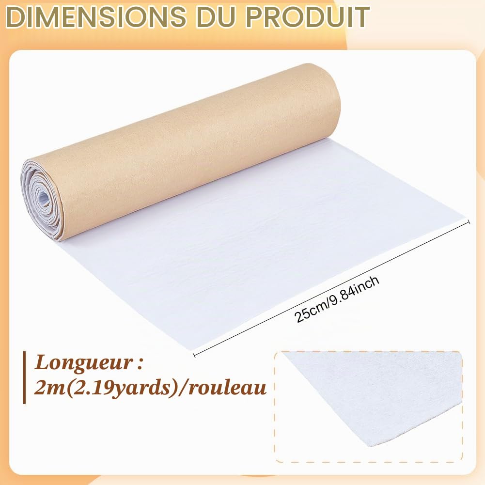 BENECREAT entoilage coton autocollant blanc 2 m x 25 cm