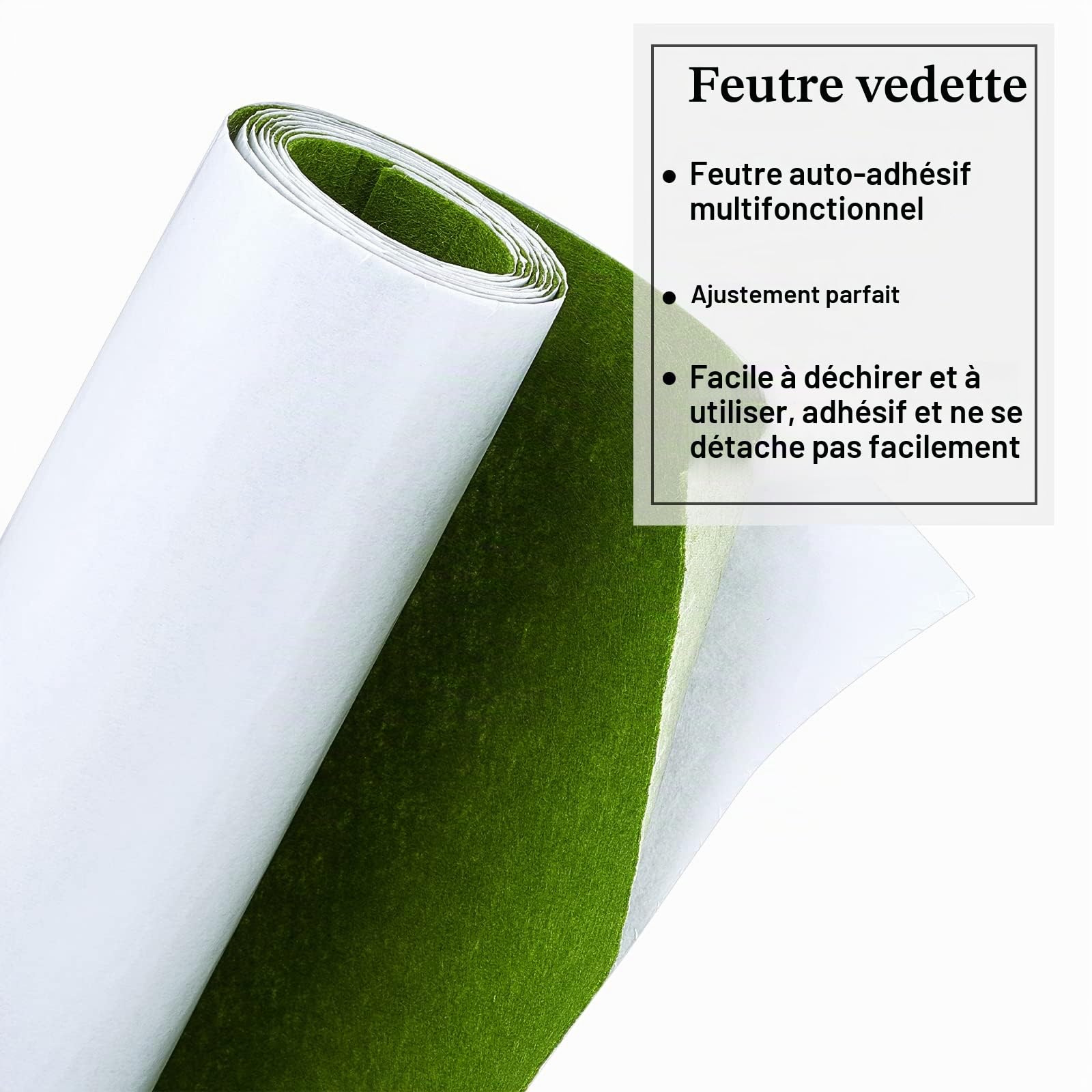 BENECREAT Feutrine Adhésive Vert Clair 2 m x 40 cm 1 mm