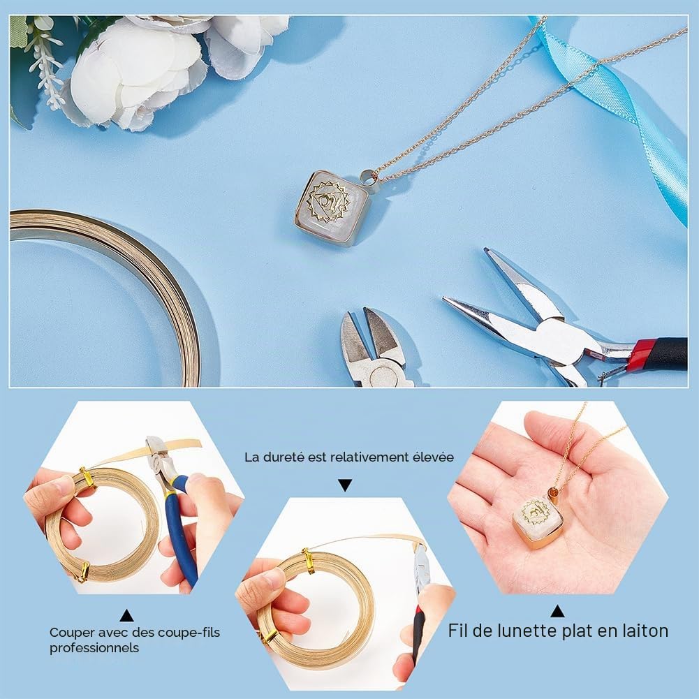 BENECREAT fil plat laiton 8 mm 6 m bijoux wrap