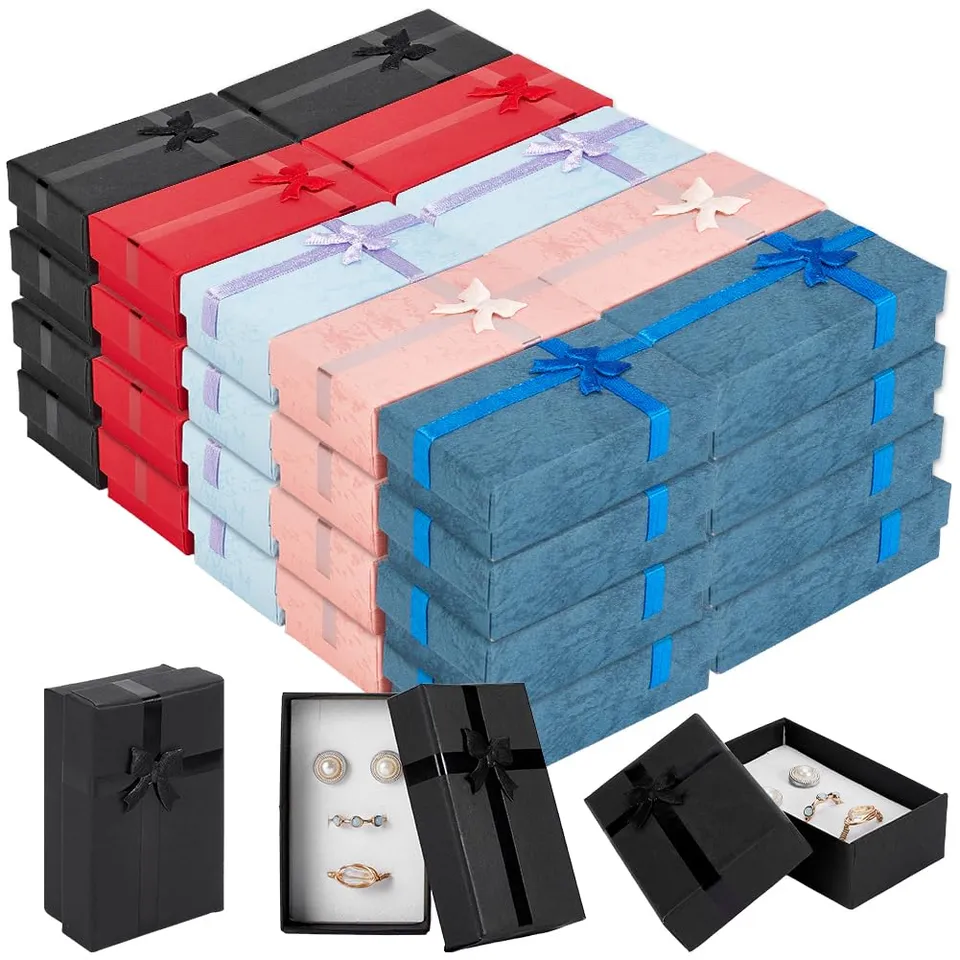 BENECREAT boîte cadeau bijoux 8,4cm 5 couleurs 75pcs