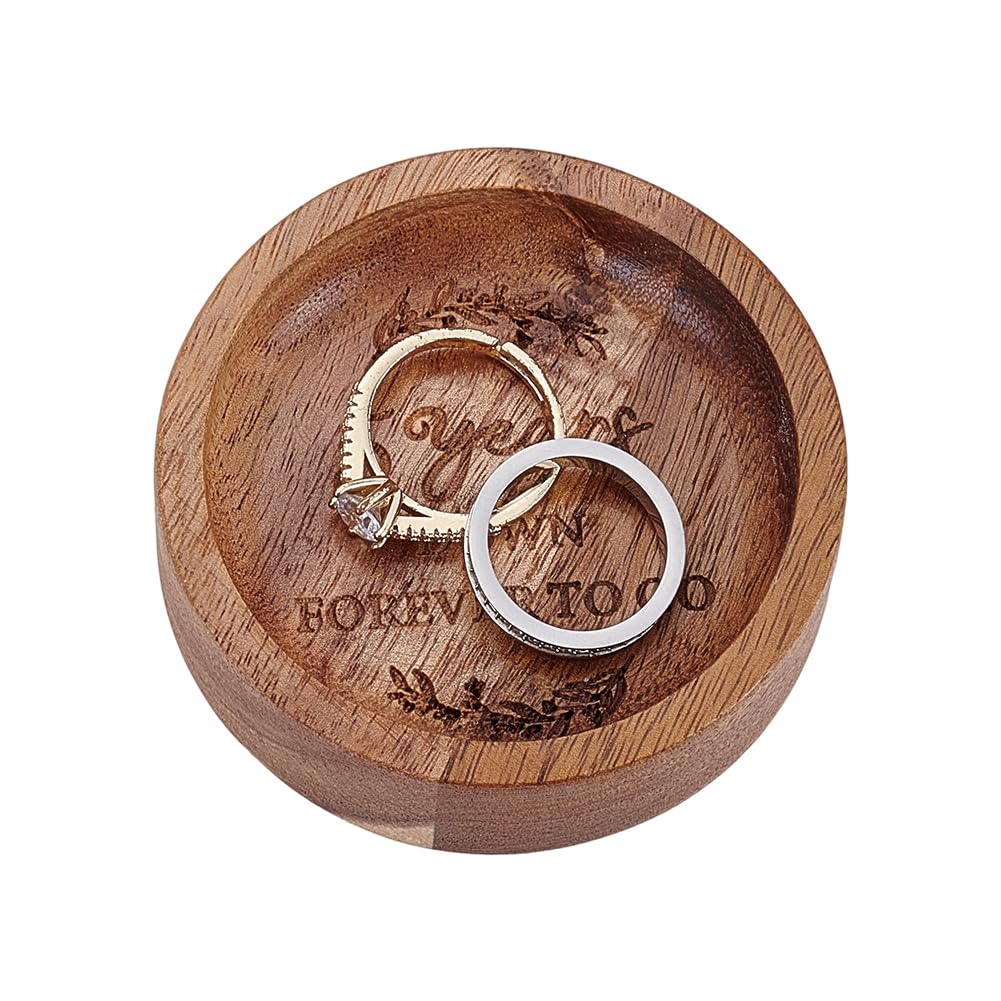 BENECREAT plat bague bois gravé 5e anniversaire café