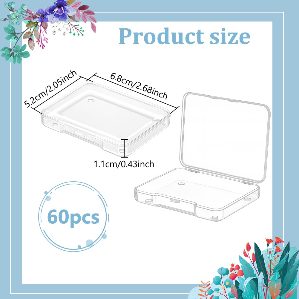 BENECREAT Boîte Rangement Rectangulaire 60pcs 6,8cm Perles