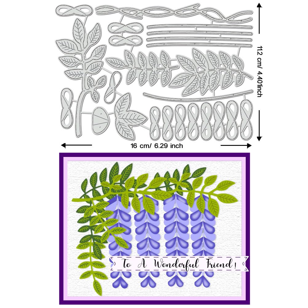 BENECREAT Fleurs de Glycine matrice découpe métal