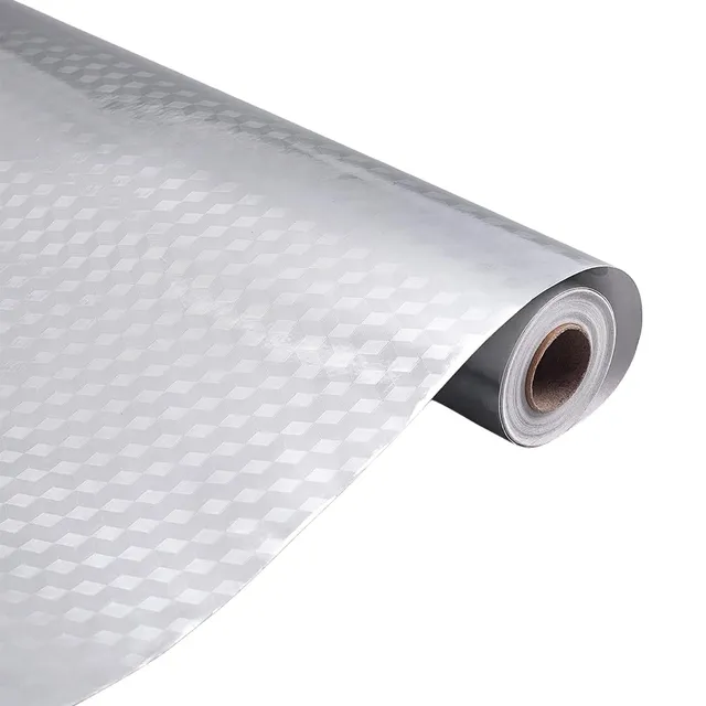 BENECREAT alu rouleau adhesif argente damier 10m relief