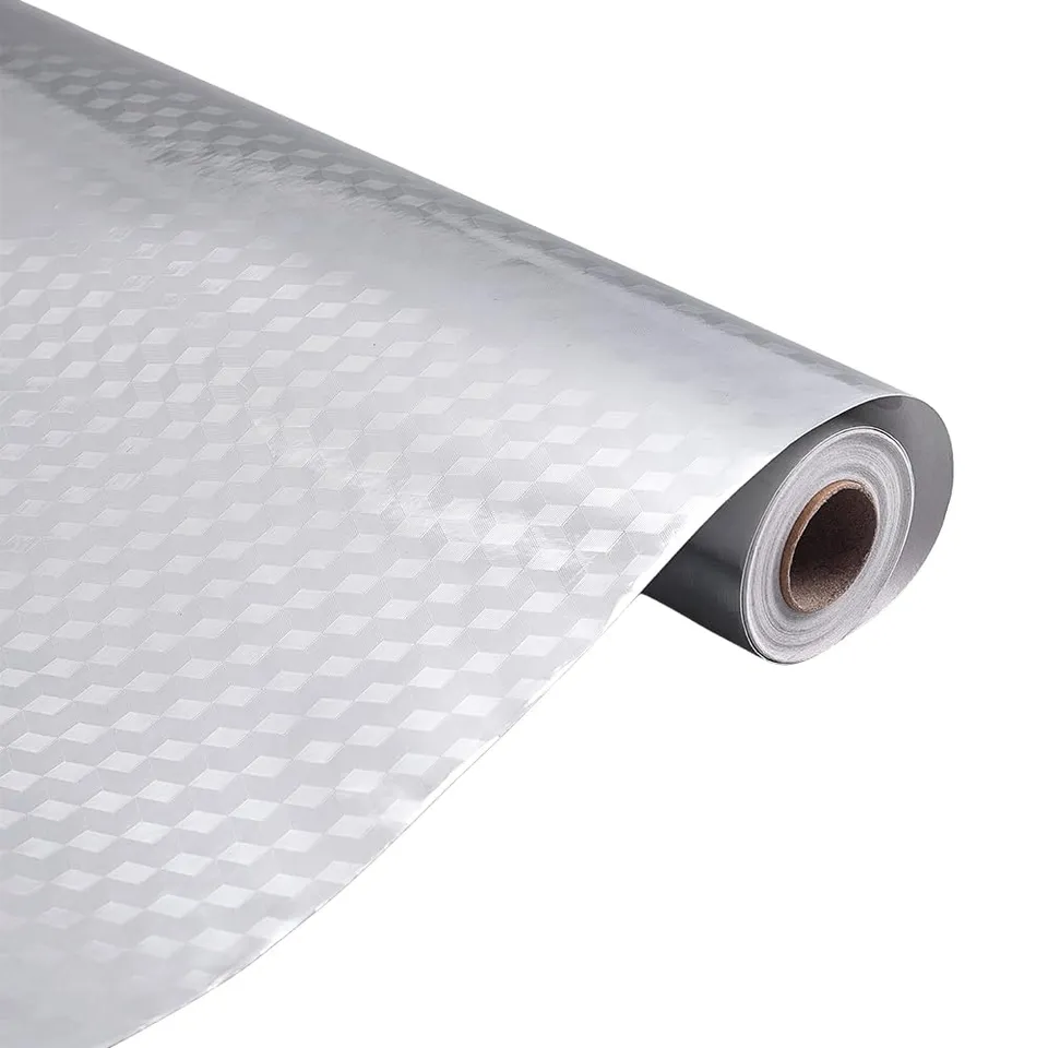 BENECREAT alu rouleau adhesif argente damier 10m relief