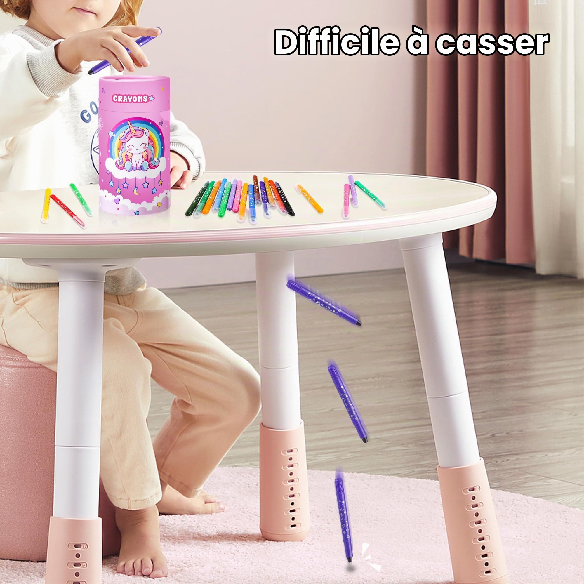 JYPS crayons enfants licorne 24 couleurs lavables