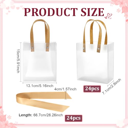 BENECREAT sac cadeau transparent lot 12 avec poignées 15cm