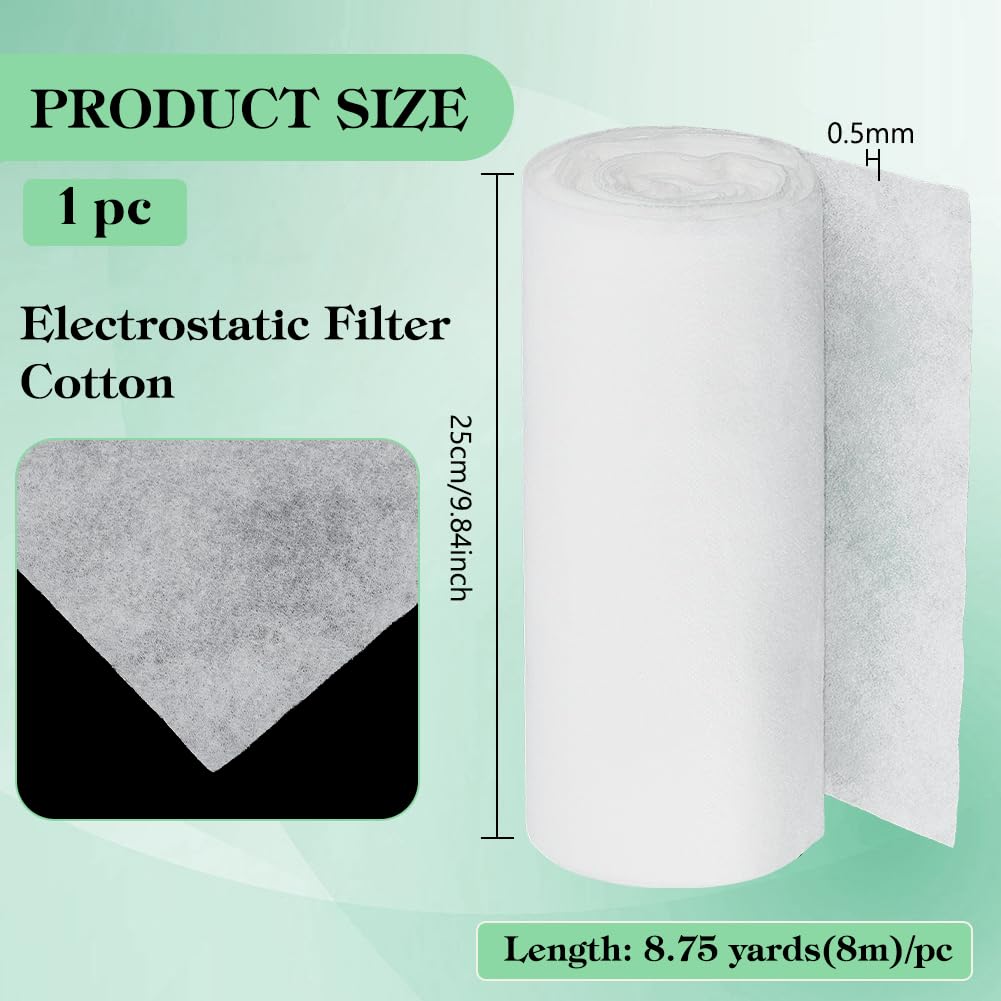 BENECREAT Filtre ventilation rouleau 8m x 25cm blanc