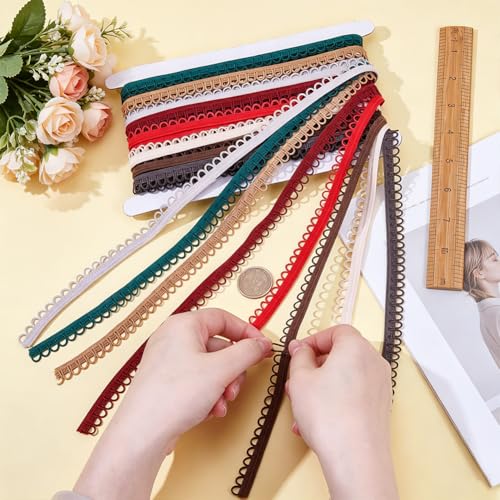 BENECREAT Tresse élastique passementerie 12mm 20m 8 couleurs