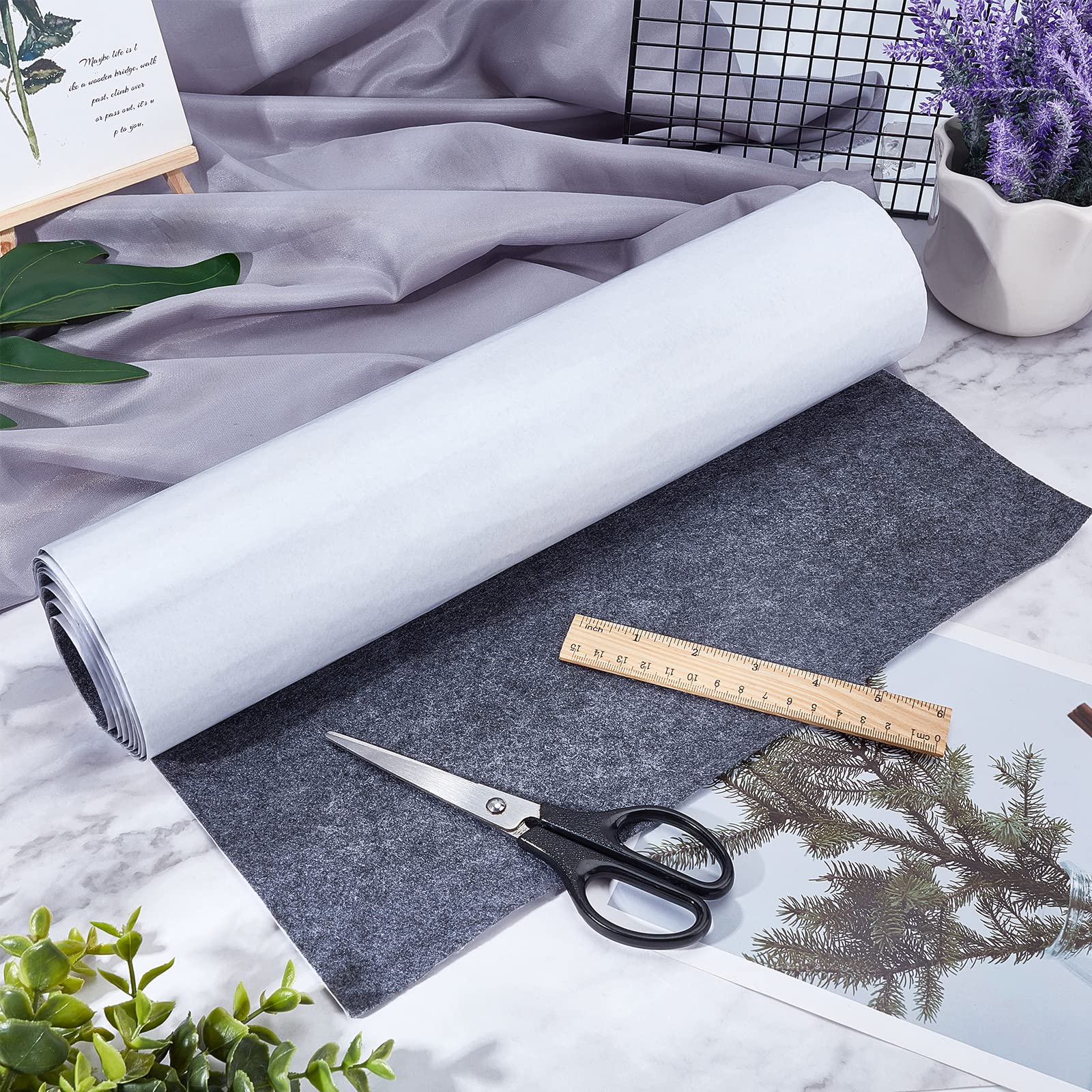 BENECREAT Rouleau Feutre Autocollant Noir 40cm x 2m