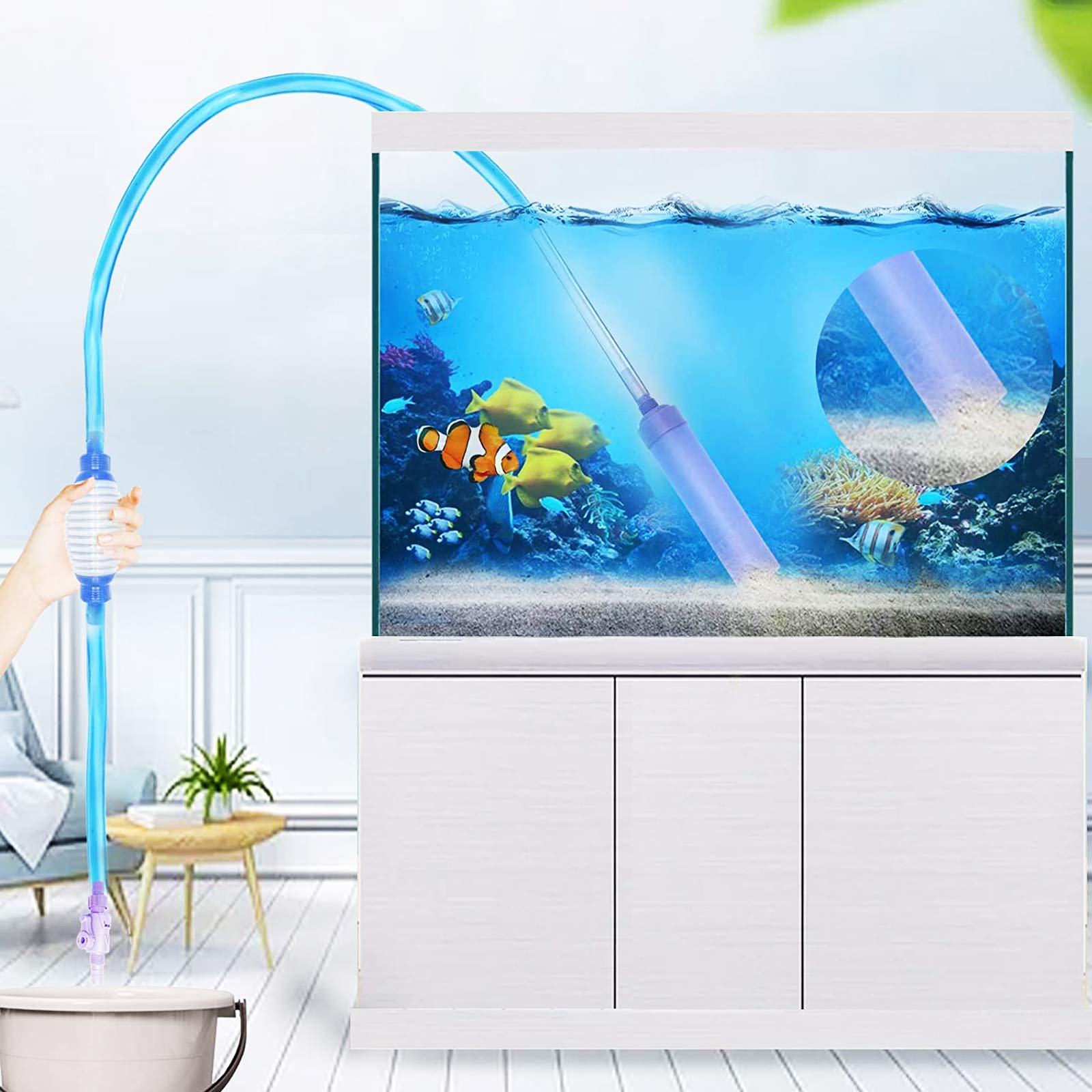 Cayway kit nettoyage aquarium 6 en 1 avec siphon