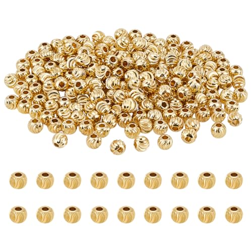 BENECREAT perles intercalaires dorées 6x5 mm x180