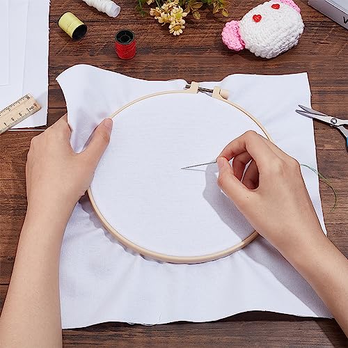 BENECREAT Tissu broderie coton blanc 30 cm 10 pièces