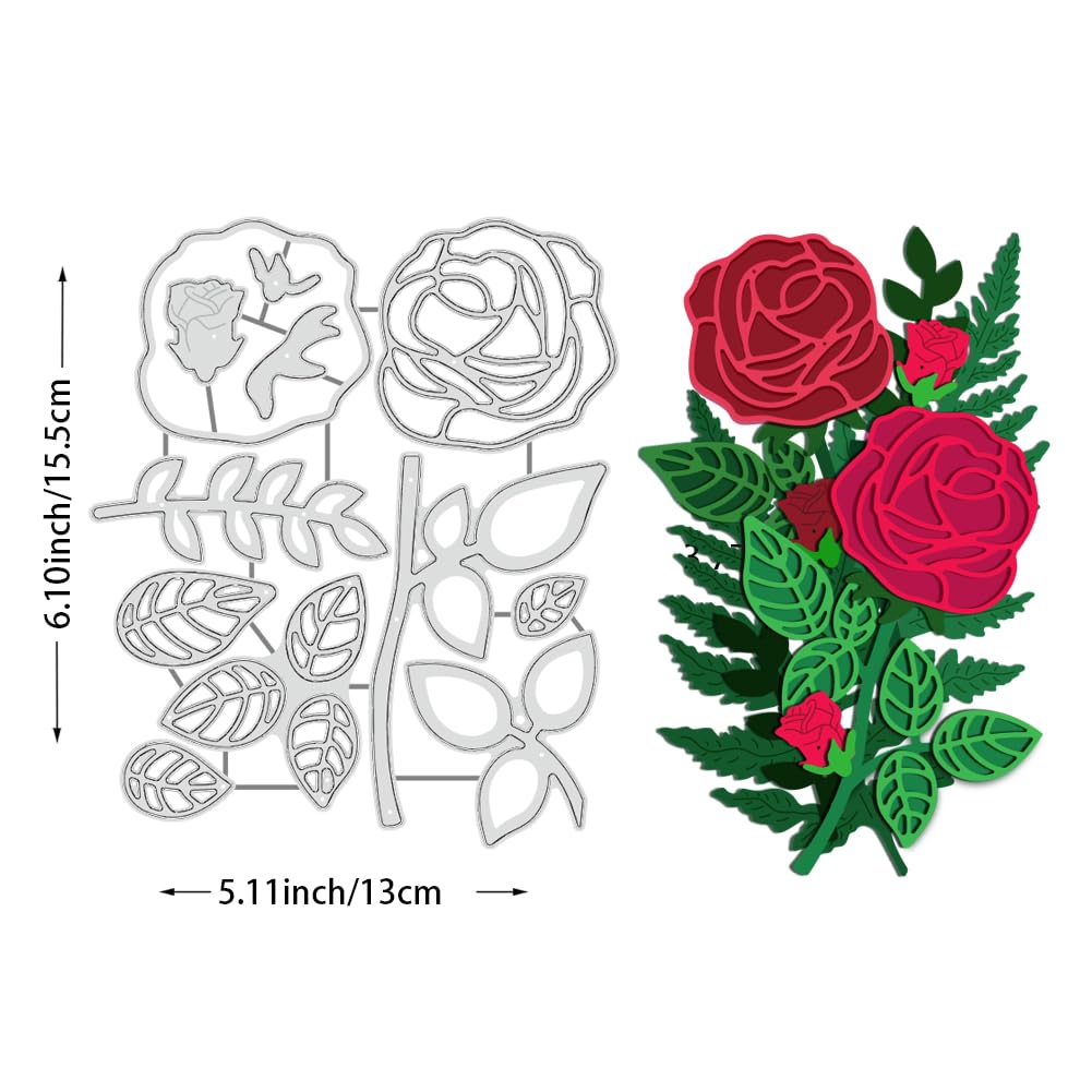 BENECREAT Matrice Découpe Métal Bouquet Roses Scrapbooking