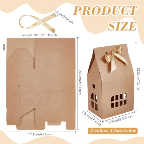 BENECREAT boîtes maison boîtes cadeau pérou blanc 24 pcs