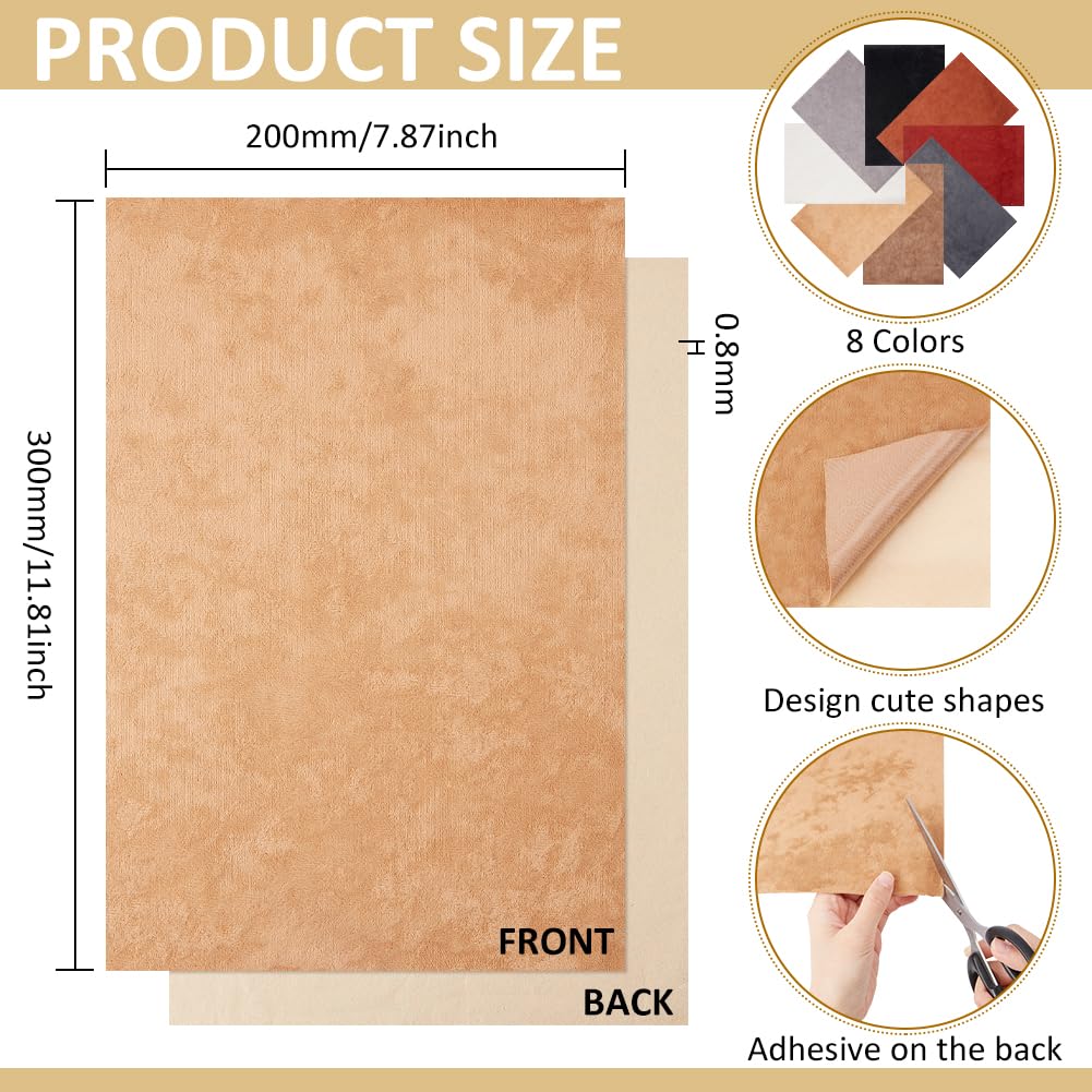 BENECREAT patch velours adhésif 20x30cm 8 pcs réparation