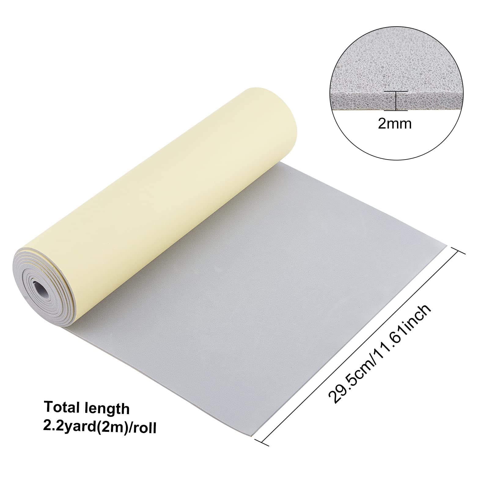 BENECREAT Mousse EVA auto-adhésive gris clair 200x30cm 2mm