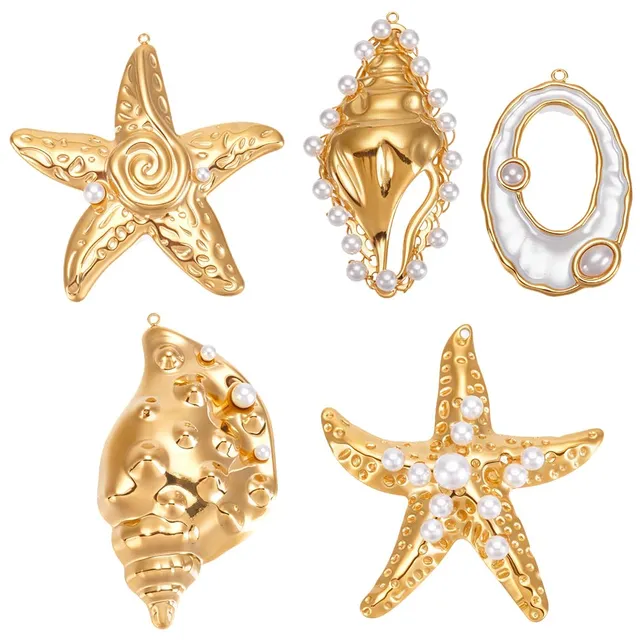 BENECREAT Charms océan acier doré 5 pcs étoile mer