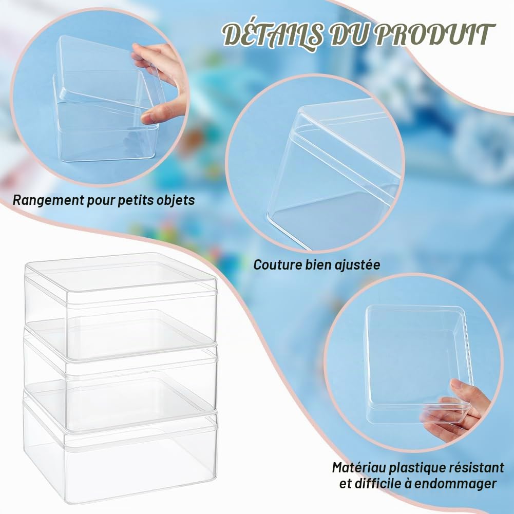 BENECREAT Boîtes acrylique transparentes 12cm x4