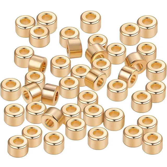 BENECREAT Perles espacement colonne 6mm plaqué or 60 pcs