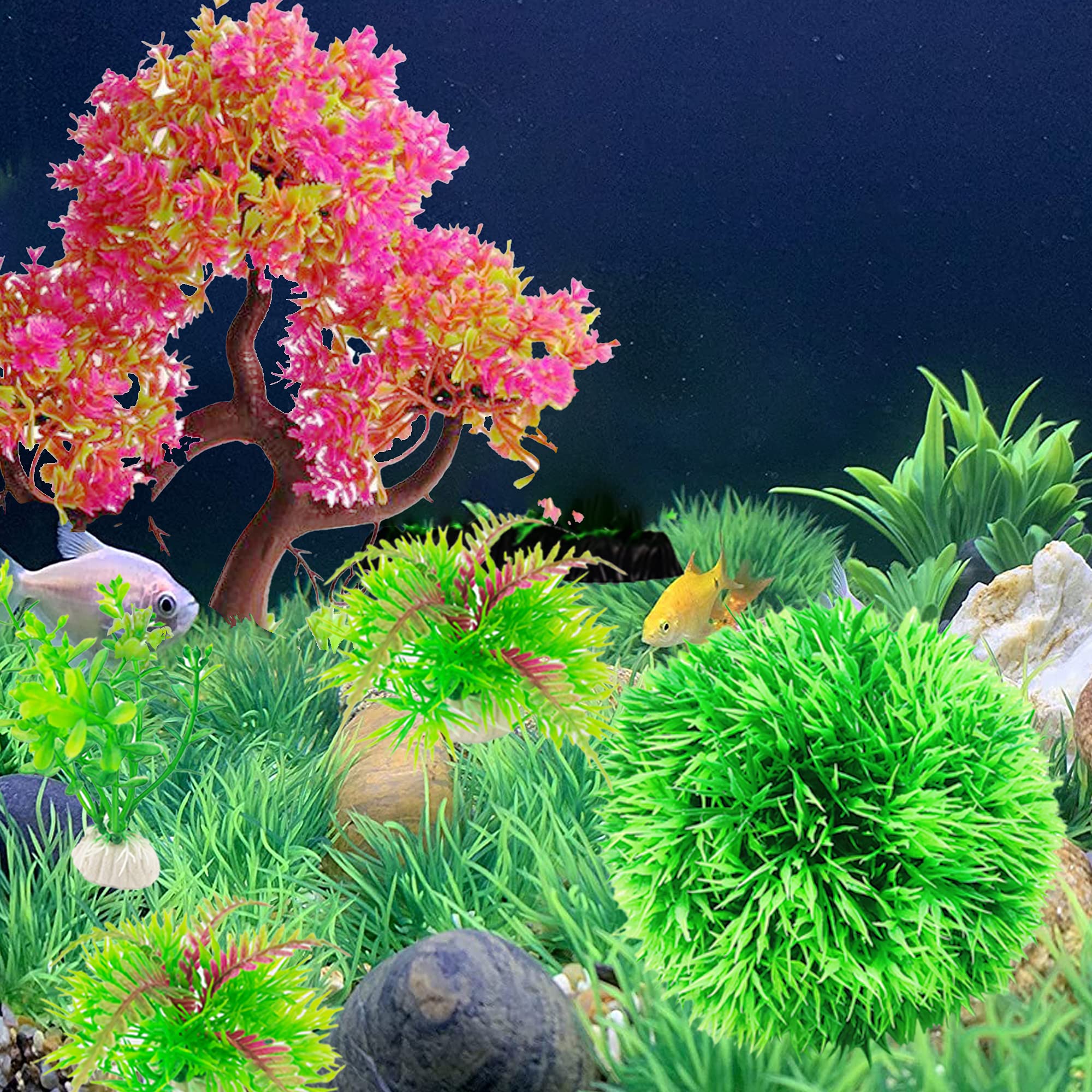Cayway Plantes Artificielles Aquarium 27 pcs 7-18 cm