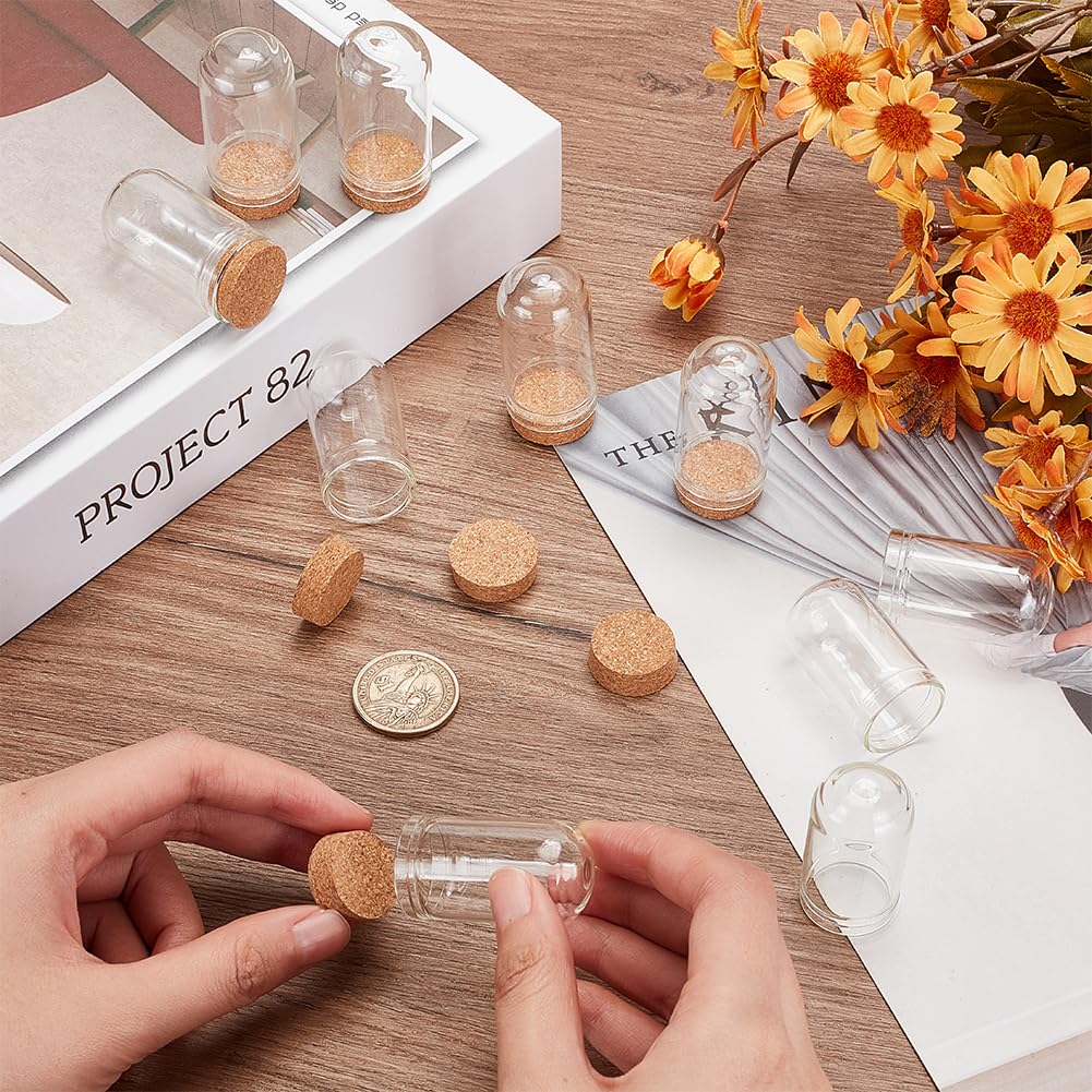 BENECREAT Bocaux Verre 15ml Bouchon Liège 32 Pièces Rond