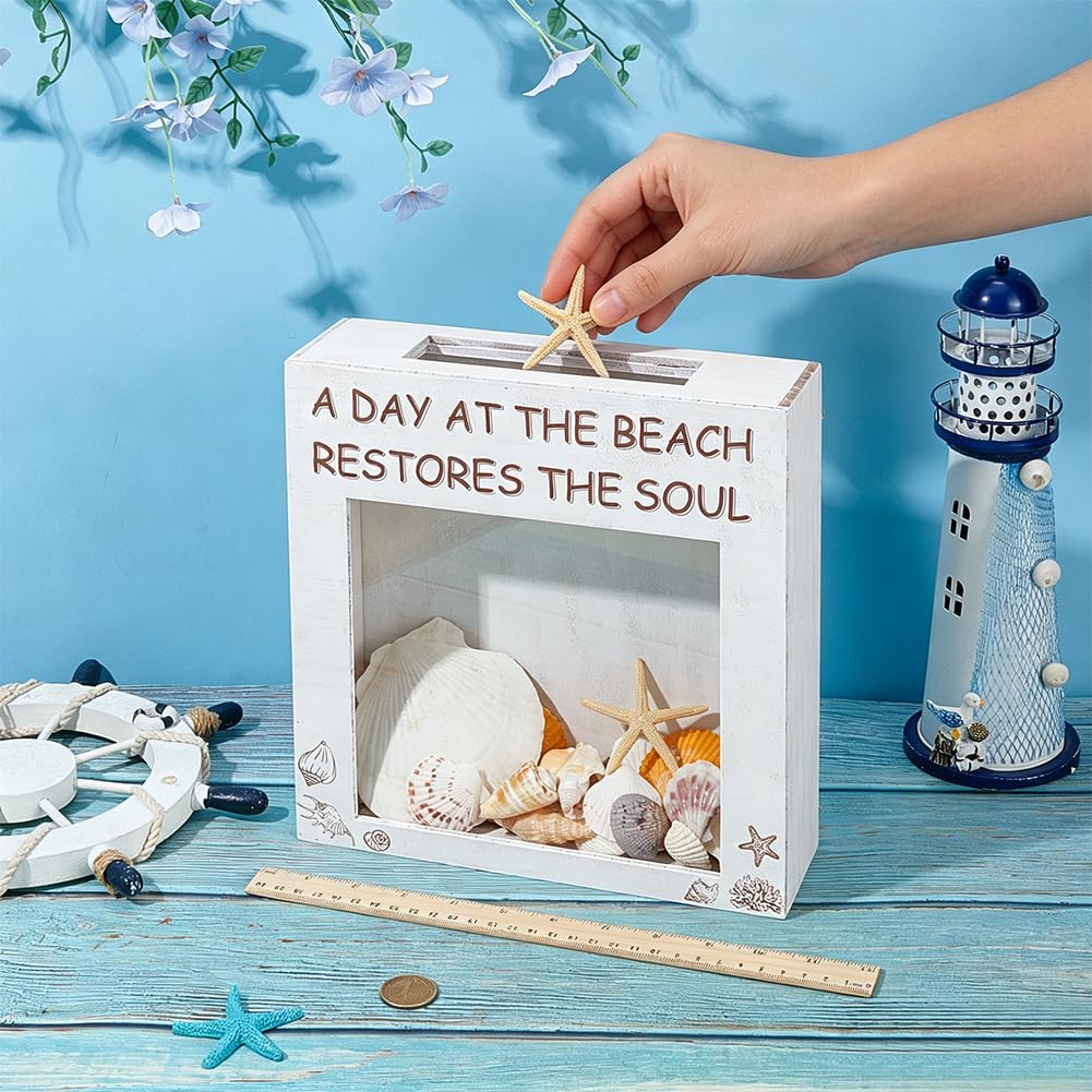 BENECREAT boîte souvenir blanche vitrine acrylique 2 pcs