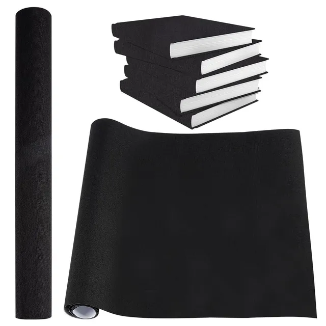 BENECREAT toile de reliure lin noir 120 x 40 cm