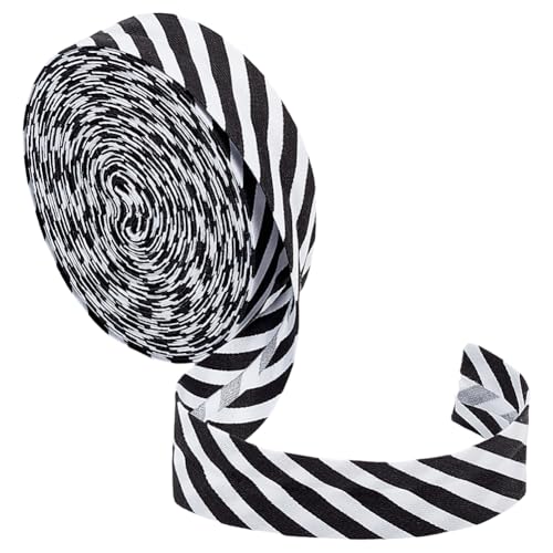 BENECREAT Biais Rayé Noir 10m Ruban 21mm Polyester