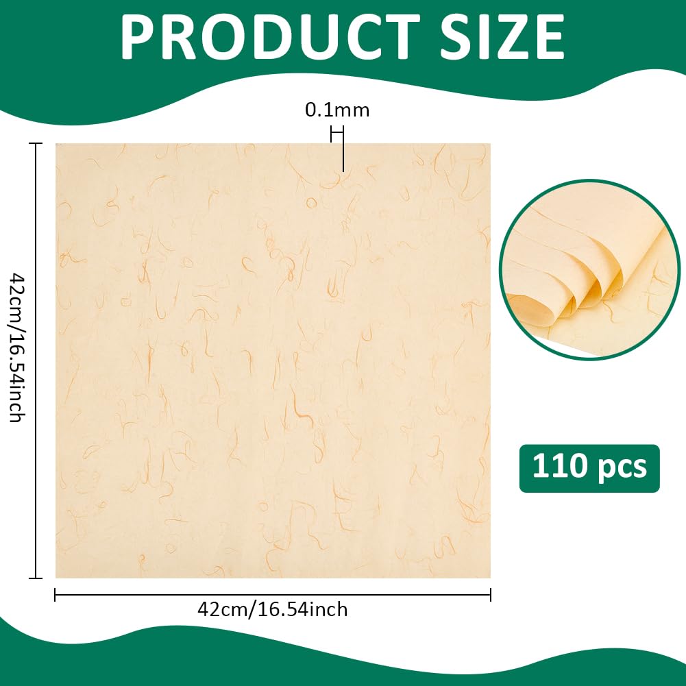 BENECREAT Papier sachet thé mocassin doré 42x42cm 110 feuilles