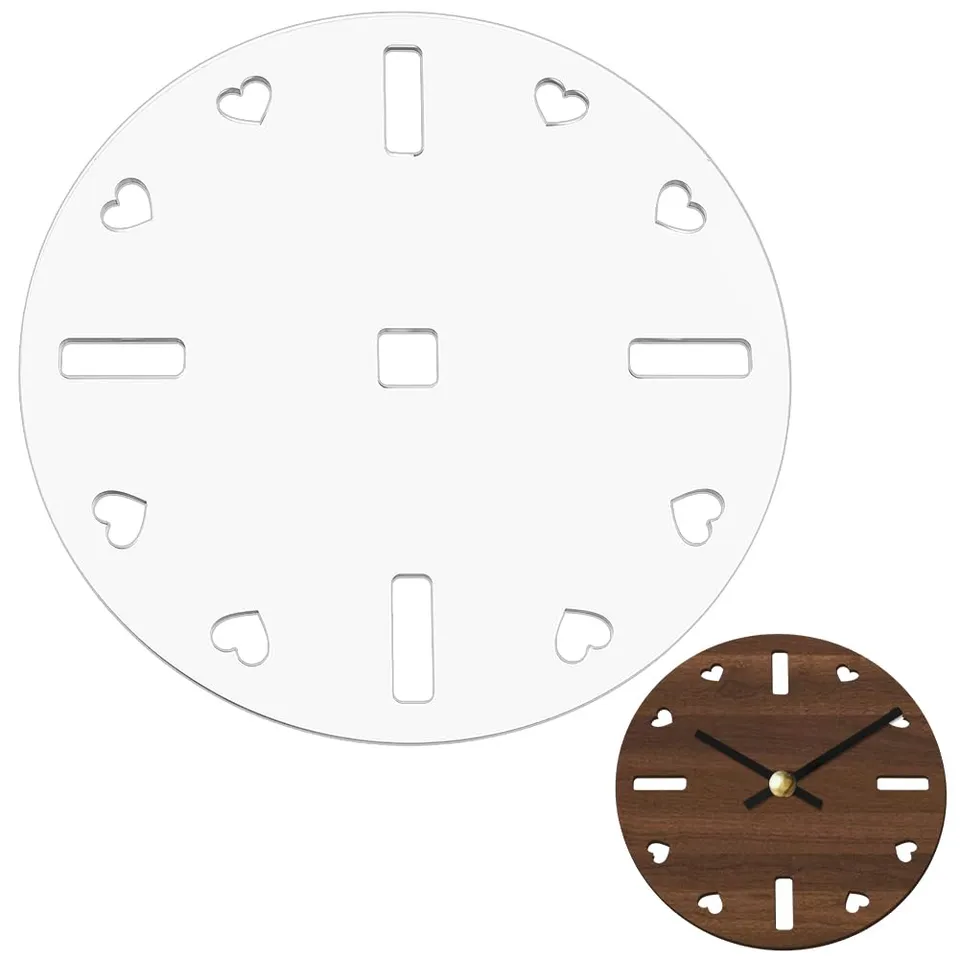 BENECREAT Gabarit Fraisage Acrylique Horloge Transparent 30cm 5mm