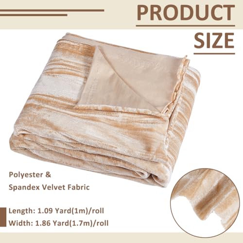BENECREAT Tissu velours beige polyélasthanne 1x1,7m