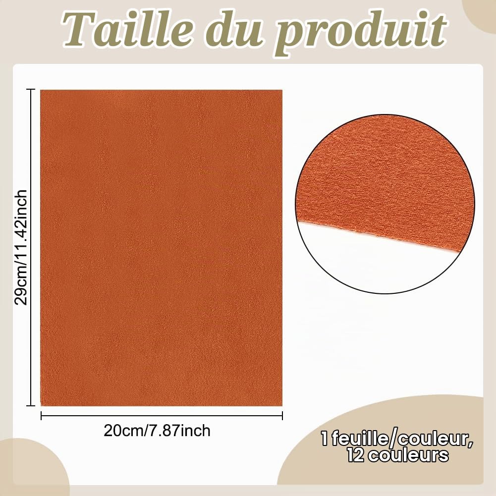 BENECREAT tissu velours double face 29x20 cm 12 feuilles