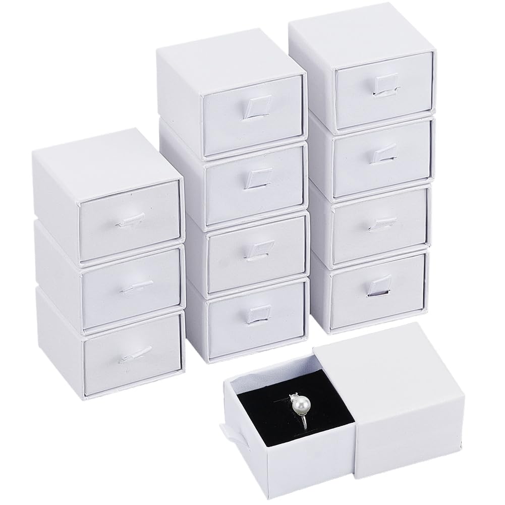 BENECREAT boîtes bijoux tiroir tan 5 cm lot 12 carton