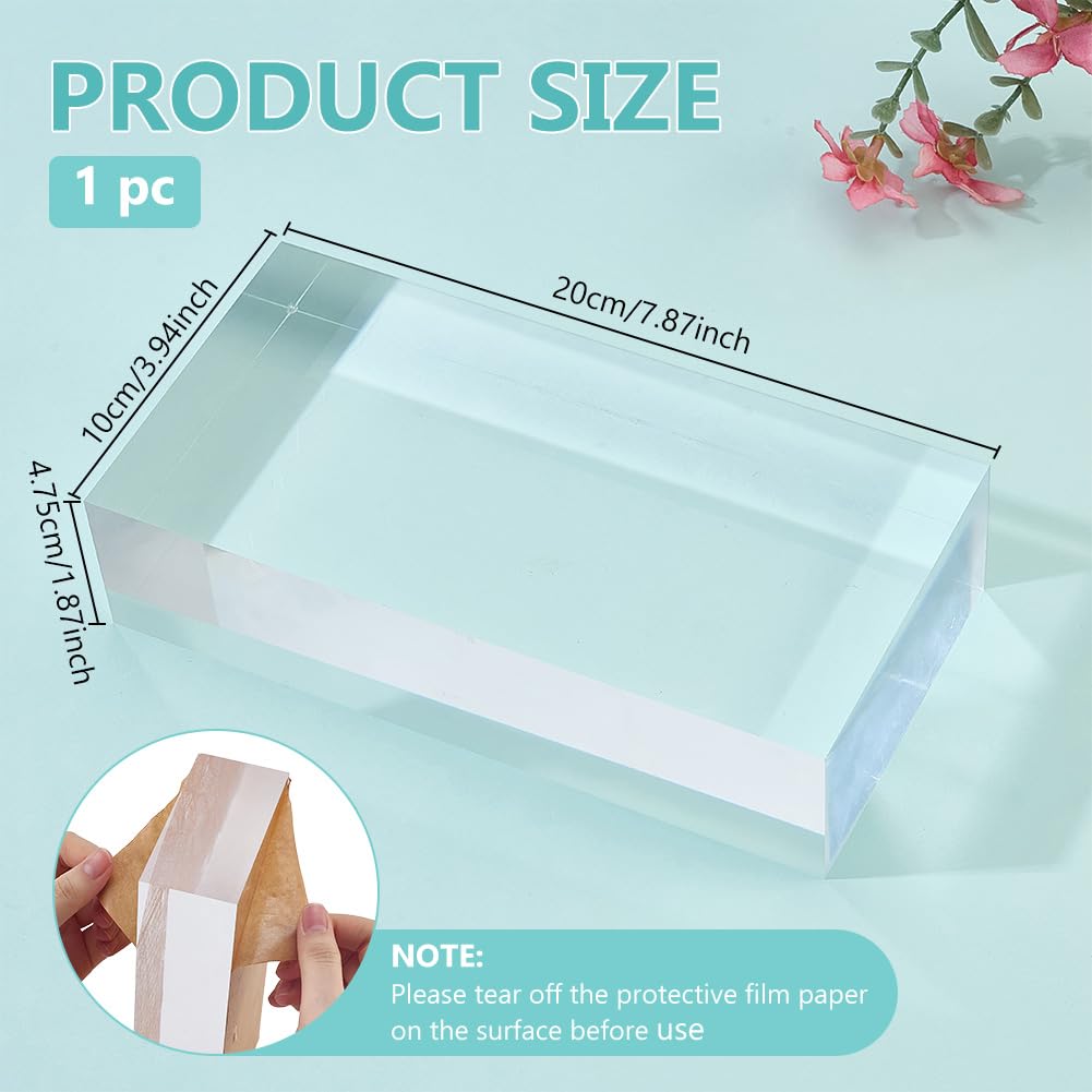 BENECREAT Bloc 20x10x4,75cm Socle Acrylique Transparent