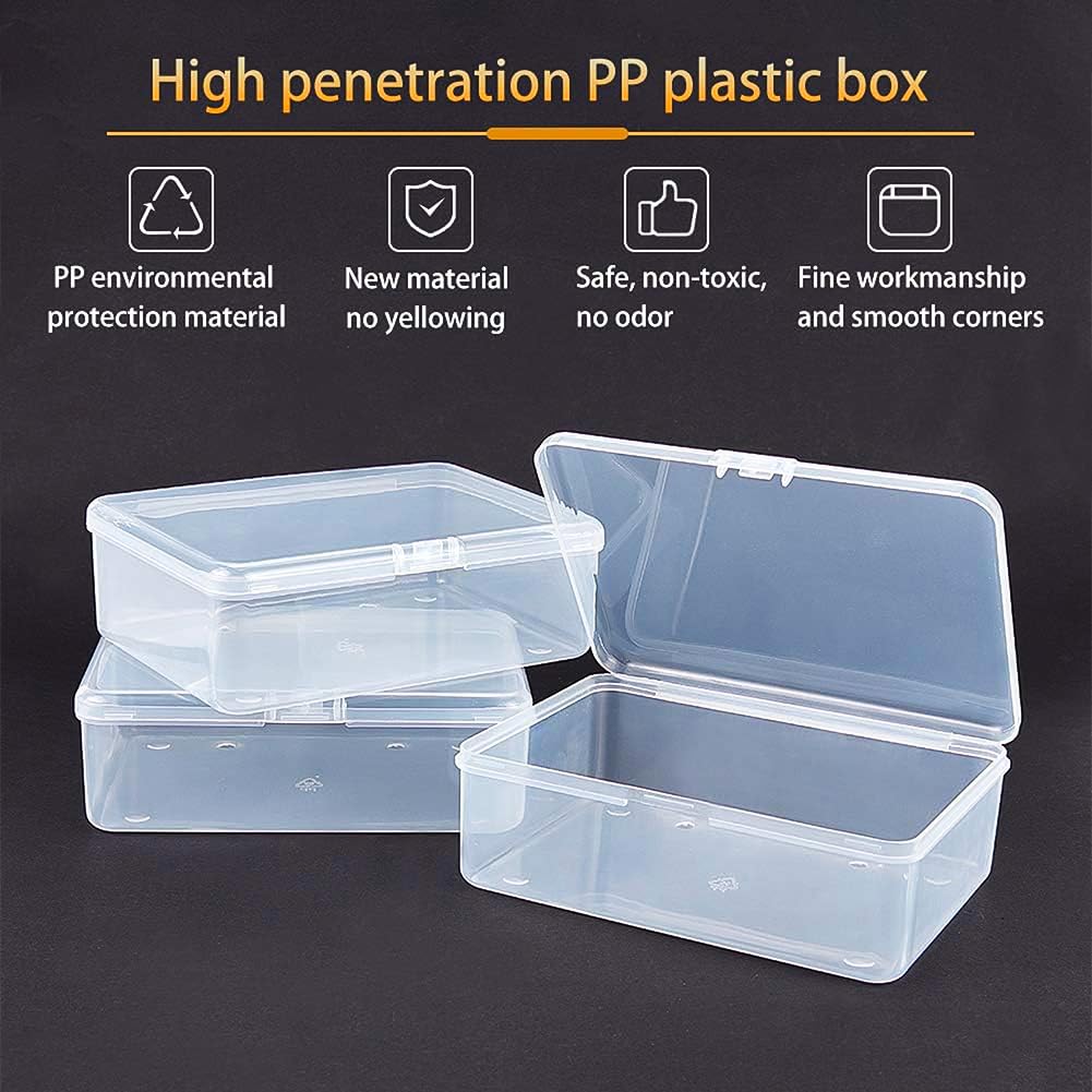 BENECREAT boîte rangement transparente 14,4x10,8 cm lot de 12