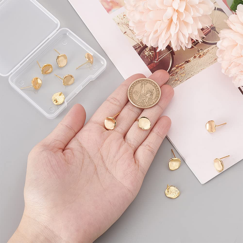 BENECREAT Clous Oreilles Plaqué Or 18K 12pcs À Trou