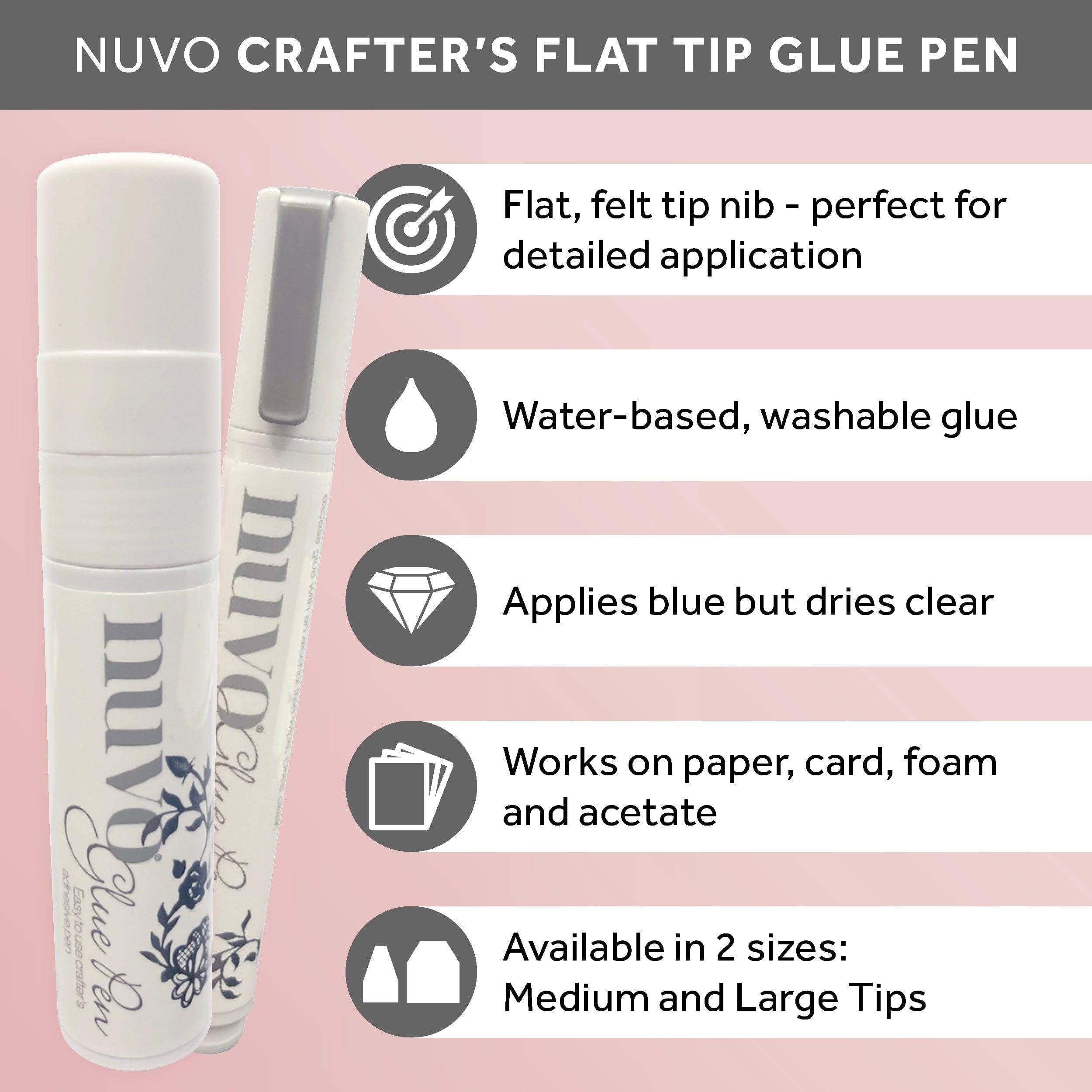 Nuvo Glue Pens stylo colle précision bleue